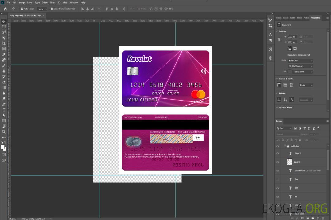 Royaume-Uni Revolut Bank mastercard template